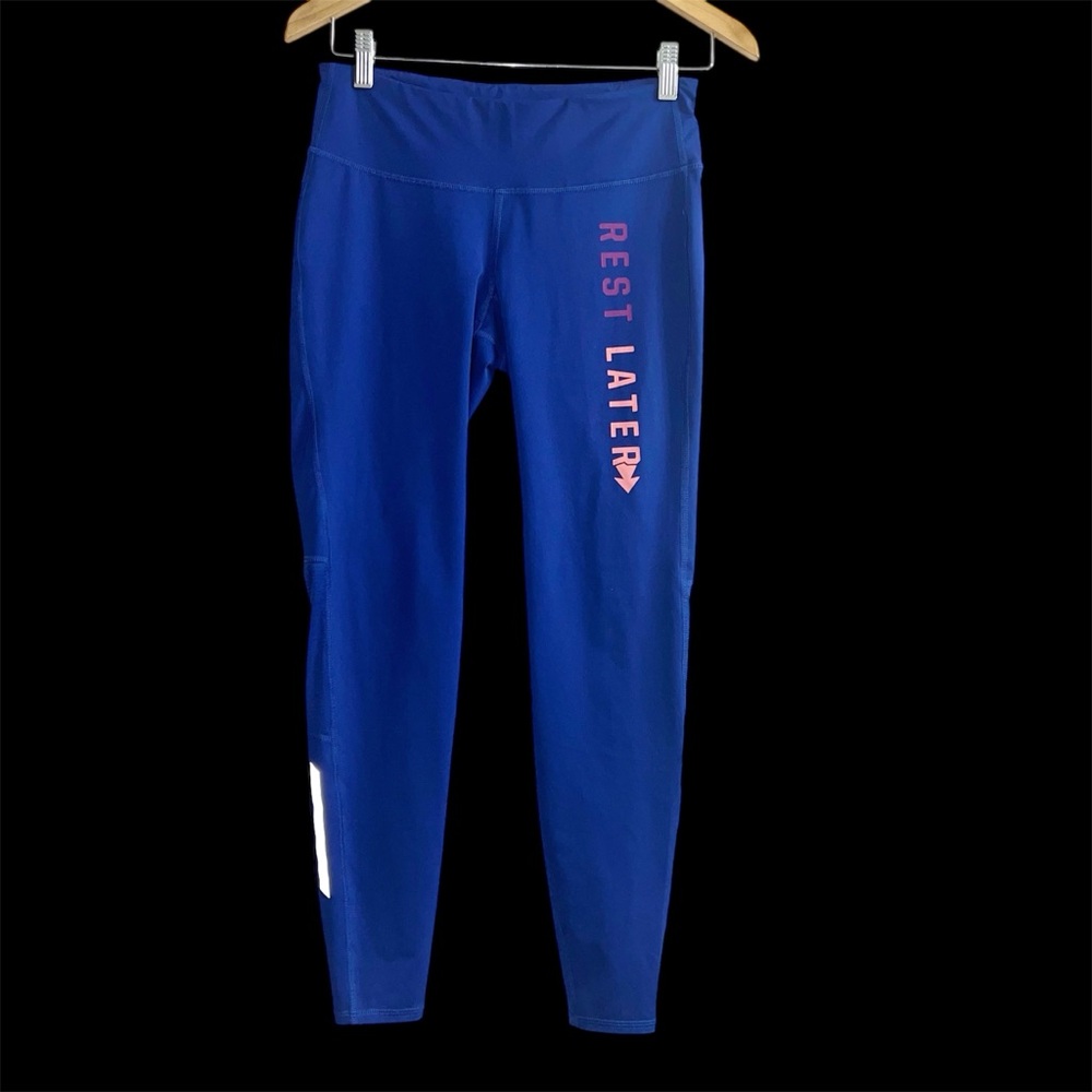 OLD NAVY | Mid-Rise Full-Length Leggings | “Rest Later” | Royal Blue | Medium